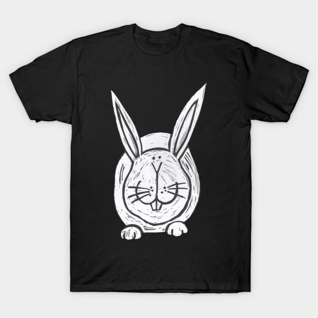 White Rabbit T-Shirt by krisevansart